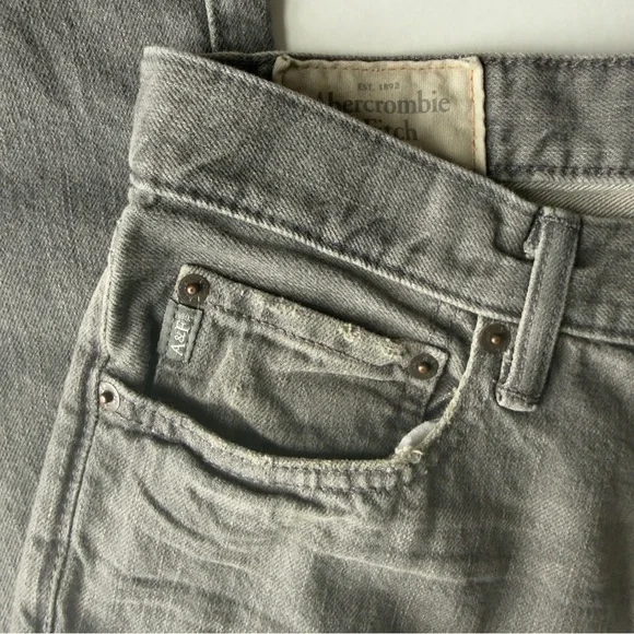 Abercrombie & Fitch Men’s Classic Jeans 31x32 Gray - Picture 4 of 7